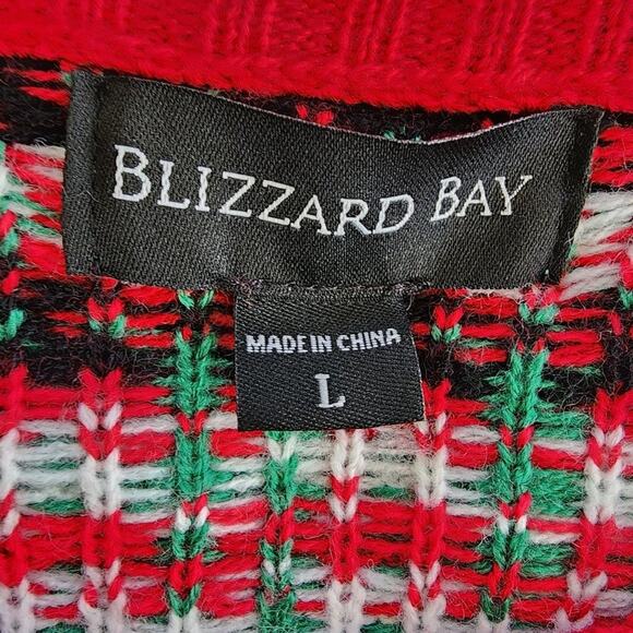 Blizzard Bay reindeer with pocket front ugly Christmas sweater men's size large - Picture 2 of 9